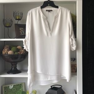 Cream V neck dress top